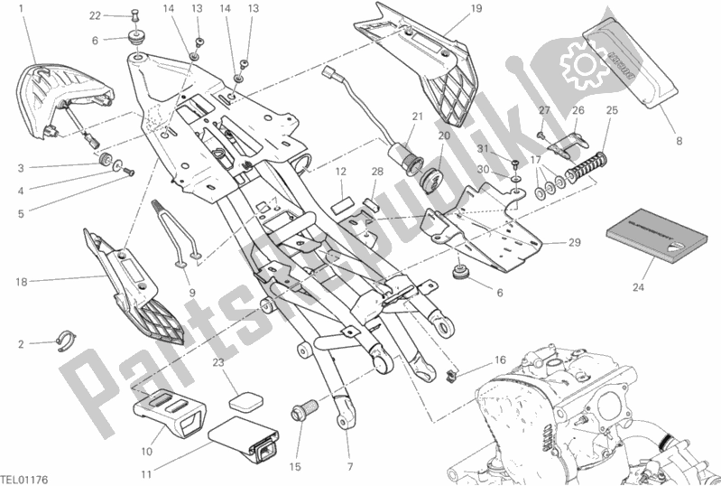 All parts for the Rear Frame Comp. Of the Ducati Supersport S 937 2020